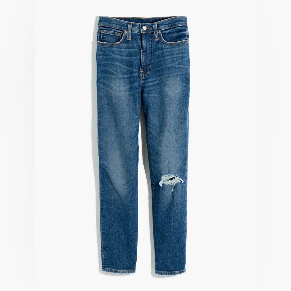 Madewell Dark Wash Mom Jean Distressed